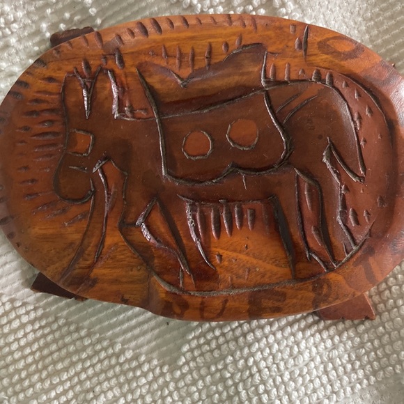 Decorative Hand Carved Turtle Tortoise Haiti Trinket Box with Lid Large ❤️ - Picture 3 of 7